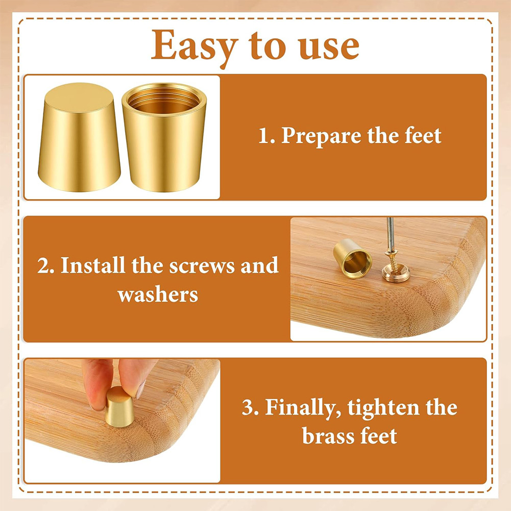 4PCS Brass Cutting Board Feet  - Display Risers Set 评论和价格